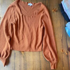 Gibson and latimer square neck ribbed women’s sweater size xl